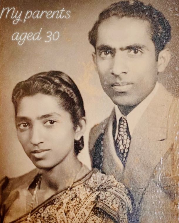 A studio portrait of Grace's mother and stepfather as a young couple.